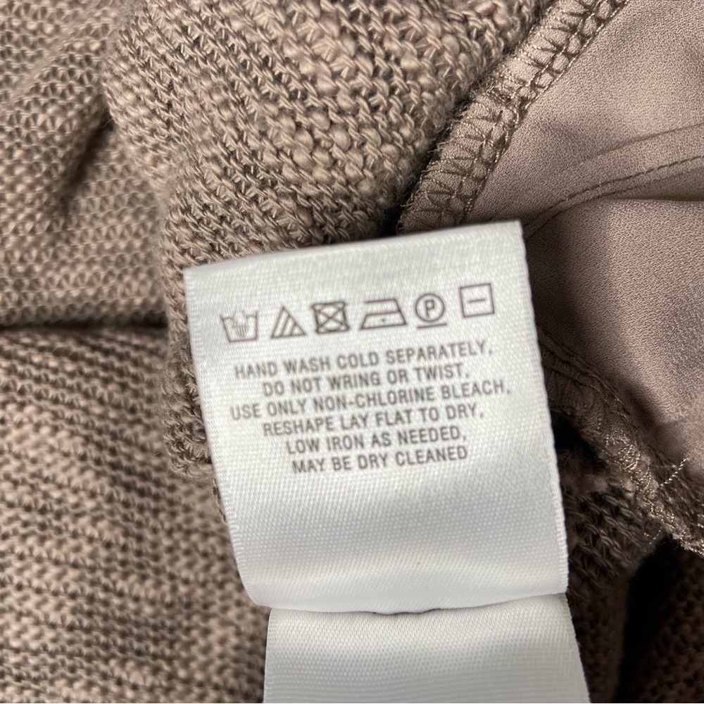 Deletta Anthropologie Neutral Long Sleeve Scoop Neck Taupe Sweater Top Large - Picture 11 of 13
